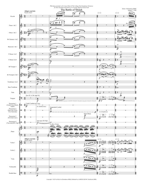 The Battle of Shiloh for Full Orchestra Sheet Music | Kelly Joe ...