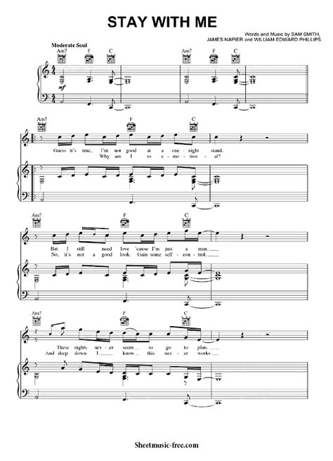 Stay With Me Piano Sheet Music Sam Smith Sheetmusic Free