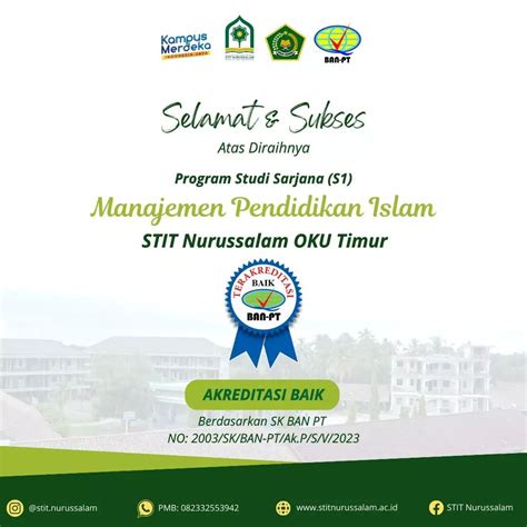 PROGRAM STUDI MANAJEMEN PENDIDIKAN ISLAM SEKOLAH TINGGI ILMU TARBIYAH