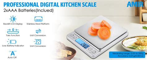 Upgraded AMIR Digital Kitchen Scale 500g 0 01g Mini Pocket Jewelry