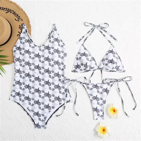 Bikini estampado de diseñador para mujer conjunto de Bikini triangular