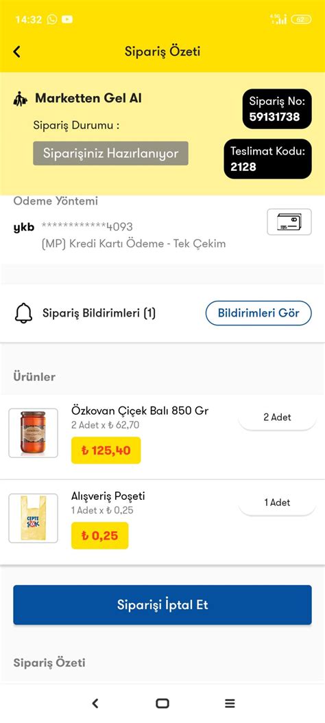 Ok Market Sipari Verdi Im R N M Teslim Etmedi Ikayetvar