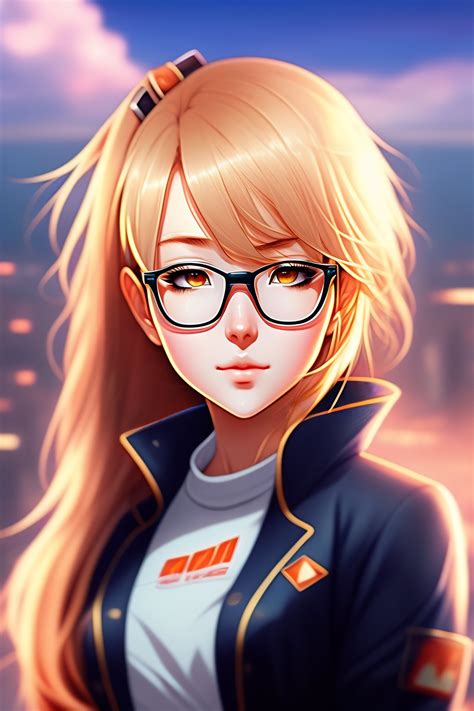 Lexica 1girl Blonde Round Glasses Forehead Anime Style Evangelion
