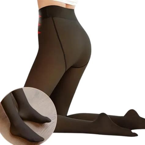 Meia Calça Felpuda Térmica Fofinha Cós Alto Translúcida Nude Un MercadoLivre