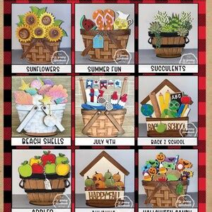 Seasonal Apple Basket Decor With 1 Insert, Interchangeable Holiday Base, Seasonal Desk Decor ...