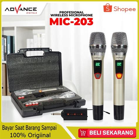 Jual Advance MIC 203 Profesional 2 Mic Wireless Microphone Karoke Mic