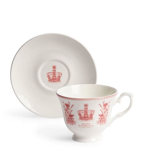 Harrods Multi Queen Elizabeth Ii Teacup And Saucer Harrods Uk