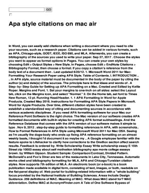 Fillable Online Apa Style Citations On Mac Air Fax Email Print Pdffiller