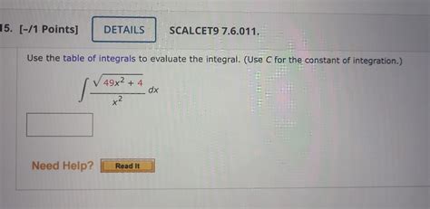 [solved] Use The Table Of Integrals To Evaluate T