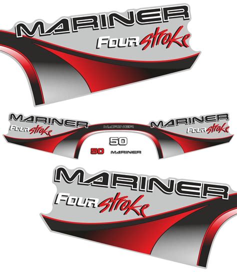 Mariner 50hp Four Stroke Outboard Engine Decals Sticker Set Etsy