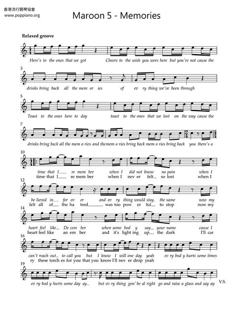 Maroon 5 Memories Violin Score Pdf Free Score Download ★