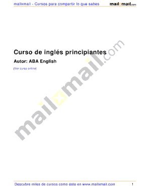 Fillable Online Curso De Ingls Principiantes Fax Email Print Pdffiller