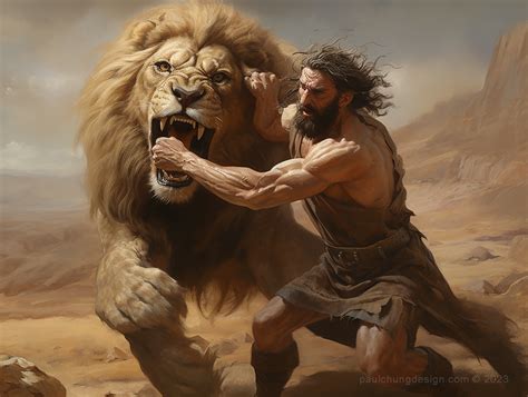 Samson Wrestling A Lion 3 Pack Paul Chung Design