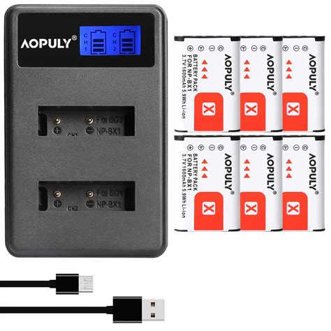 AOPULY cargador de batería y LCD NP BX1 np bx1 accesorio para Sony DSC