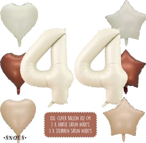 Jaar Cijfer Ballon Snoes Satijn Creme Nude Ballonnnen Heliumballon Bol