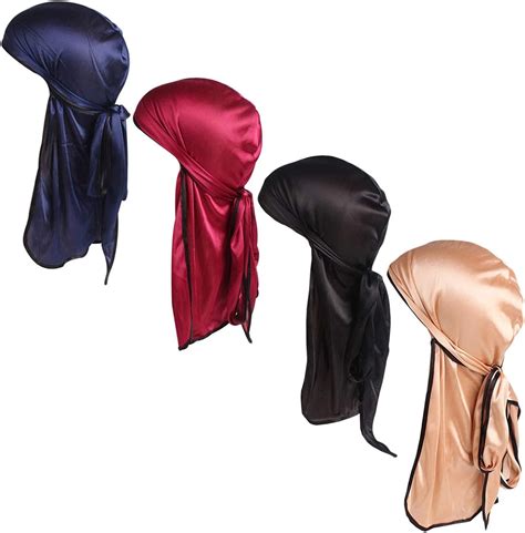 Lovino Durags For Men Silky Durag Long Tail Headwraps Wide