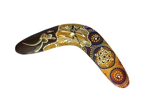 Australian Boomiri Wooden Boomerang Souvenir Aboriginal Etsy Uk