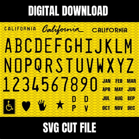 License Plate SVG California Font - Etsy