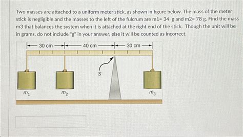 Solved Two Masses Are Attached To A Uniform Meter Stick As Chegg