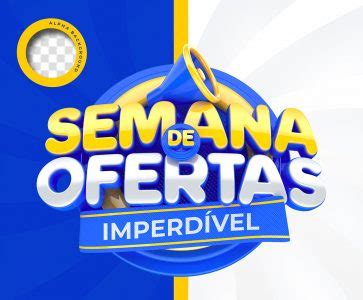 Selo D Semana De Ofertas Imperd Vel Dourado Branco E Azul Para