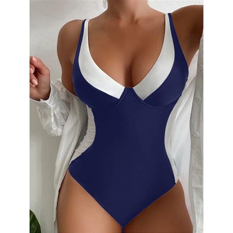 Snowsong Plus Size Swimsuit For Women Hot Selling Women S Sexy Deep V Neck One Piece Plus