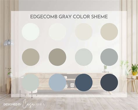 Edgecomb Gray Paint Color Palette, Benjamin Moore, Interior Paint ...