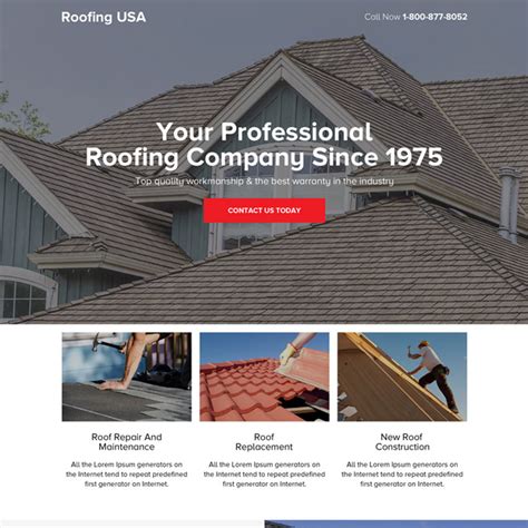 Ready To Use Roofing And Restoration Responsive Services Landing Pages