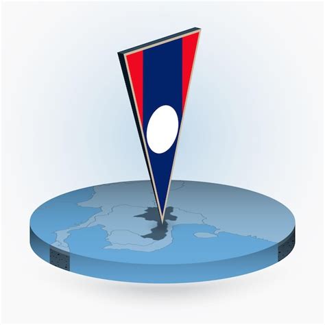 Premium Vector Laos Map In Round Isometric Style With Triangular 3d