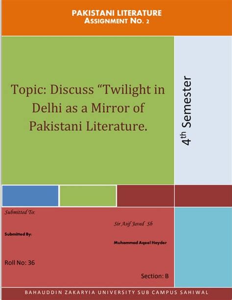 twilight  delhiasamirrorofpakistani literature docx