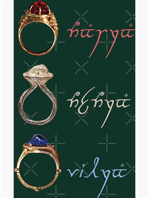 "Elven rings of power lotr lord of the rings narya nenya vilya ...