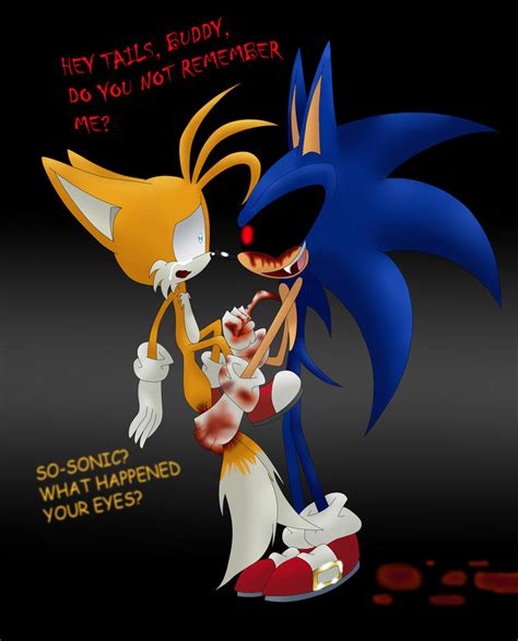 Tails meets Sonic EXE by SweetSilvy on DeviantArt