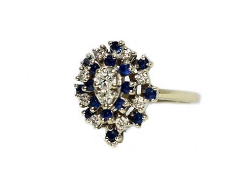 Vintage Sapphire and Diamond Cluster Ring