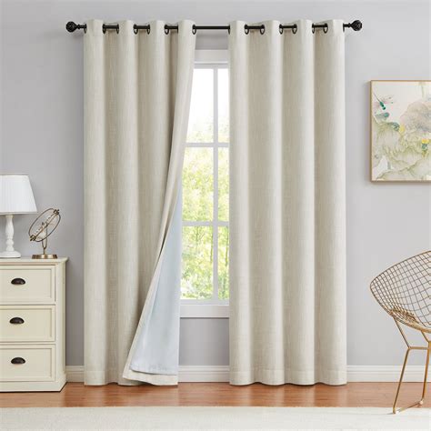 Uptown Home Beige Full Blackout Double Window Curtain Panel Heavy