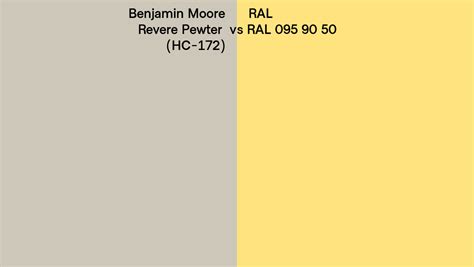 Benjamin Moore Revere Pewter HC 172 Vs RAL RAL 095 90 50 Side By Side