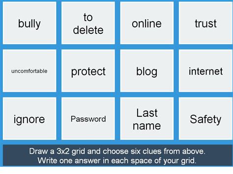 Internet Safety And Cyberbullying Triptico Quizzes