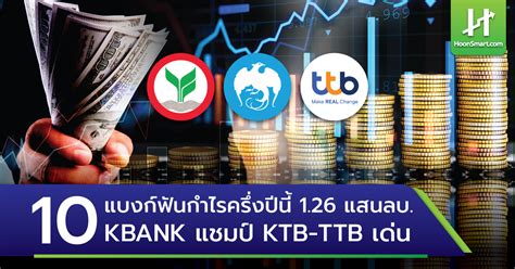 10 แบงก์ฟันกำไรครึ่งปีนี้ 126 แสนลบ Kbank แชมป์ Ktb Ttb เด่น Hoonsmart