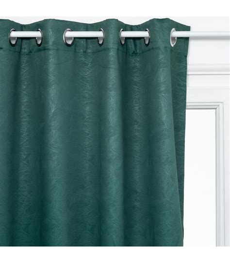 Rideau Occultant Motif Feuille X Vert Cedre Linge De Maison