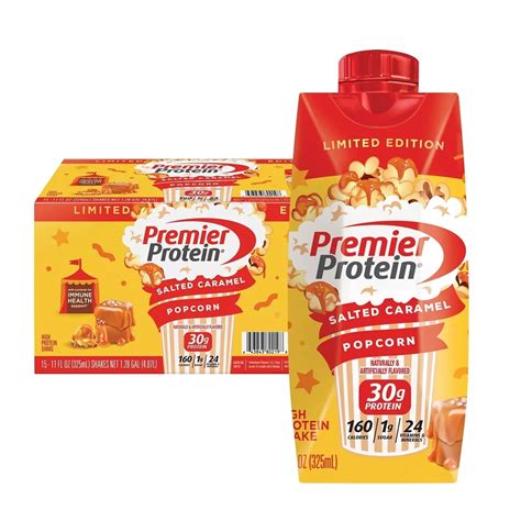 Premier Protein Shake High Protein Salted Caramel Popcorn 11 Fl Oz 15 Count