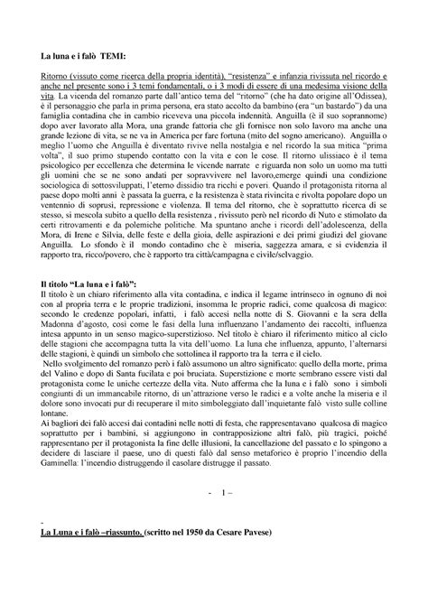 La luna e i falò TEMI studio del testo La luna e i falò La luna e i