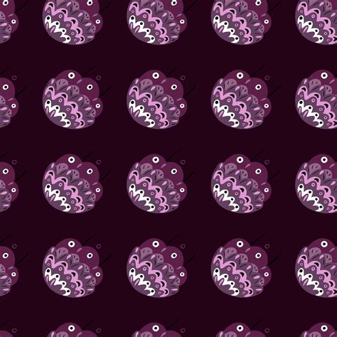 Dark seamless pattern with purple ornamental vintage flowers elements ...