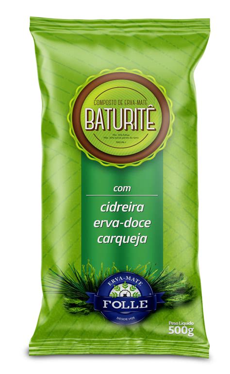 Composto Erva mate Baturitê 500g Ervateira Folle