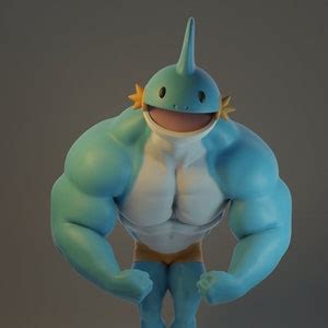 Ultra Swole Mudkip 15cm 6 Inches Pokemon Amiibo Figure Gift Etsy