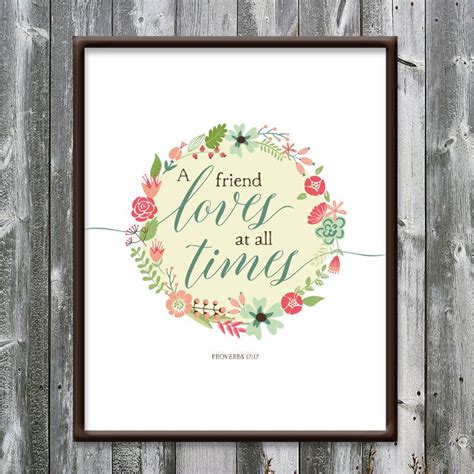 Proverbs A Friend Loves At All Times Floral Wreath Friendship