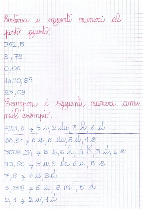 I Decimali Composizione E Scomposizione Di Numeri Problemi Operazioni