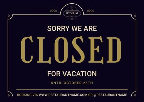 Free Closed For Vacation Sign Templates To Edit I Wepik