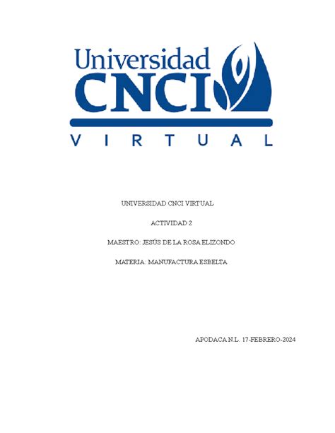 Manufactura Esbelta Act Universidad Cnci Virtual Actividad Maestro