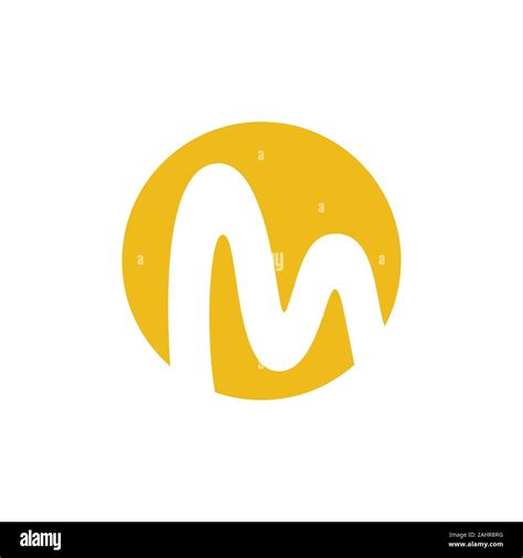 Letter M Curves Negative Space Circle Logo Vector Stock Vector Image