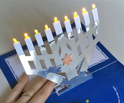 LED Menorah - DIY Pop-up Menorah which you can light up!