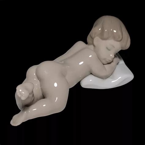 VINTAGE LLADRO SLEEPING Naked Baby Boy Porcelain Figurine Spain Mint PicClick CA
