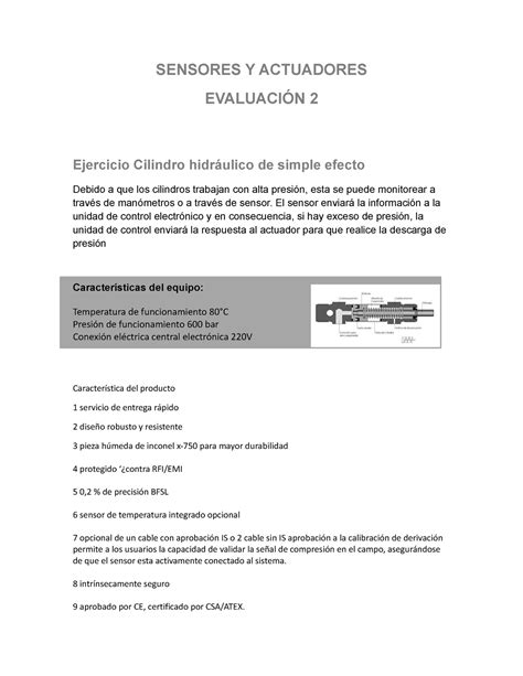 Sensores Y Actuadores prueva 2 SENSORES Y ACTUADORES EVALUACIÓN 2